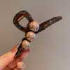 Pinza de Agarre Grande Color Marrón Rojizo Chocolate para Mujer Elegante de Gama Alta Sentido de Gama Alta Volumen del Cabello Pinza Tiburón Multilámina Pasador Accesorios para el Cabello
