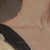 Collar Super Flash Luminoso Raro Extremadamente Fino de Cristal Shijia Chapado en Plata 925 Texturas de Lujo Ligero Apilado Regalo para Mujer Transmisión en Vivo