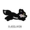 Gatinho Preto de Desenho Animado Adesivos de Tecido Autoadesivos Sem Passar Roupas Adesivos de Bordado Sem Furos Sem Costura para Roupas Infantis