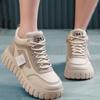 Novos Sapatos Casuais para Primavera e Outono de 2026 com Solas Plataforma, Sapatos Femininos que Aumentam a Altura, Sapatos e Botas Versáteis da Moda Coreana com Bloqueio de Cores para Estudantes