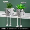 Sencilla creativa muñeca de pies colgantes cilindro de cemento simulación planta suculenta maceta sala de estar decoración del hogar fabricantes mayoreo