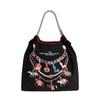 Primavera Nuevo Japonés Bordado Cadena de Bolas Bolsa Ecológica Bolso de Mujer Compras Bandolera Hombro Lienzo Bolso de Mano