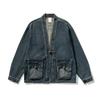 24 Otoño e Invierno talla grande Bata Estilo Japonés Abrigo de Mezclilla Vintage Chaqueta Estilo Chino Nuevo con Hebilla Estilo Chino