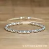Pulsera de Piedra Natural Chapada en Plata con Cuentas de Cálculos Biliares de Hierro Tejida a Mano Pulsera Ajustable Joyería Geométrica Oval Sencilla
