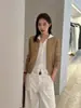 Han Xun Estilo Relajado Sudadera de Punto con Parches de Doble Capa Falso Dos Piezas para Mujer Otoño 2026 Top Holgado 27191