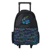 Mochila Escolar con Carrito Australiana de Gran Capacidad, Diseño de Dibujos Animados, Mochila con Ruedas para Estudiantes de Primaria y Secundaria