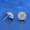 50 Puntos Ocho Corazones y Ocho Flechas Chapado PT950 Diamante Completo Trébol de Cuatro Hojas Imitación Diamante Mosan Pendientes de Botón de Celebridad Joyería de Oreja con Temperamento Femenino