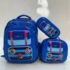 Mochila Escolar Transfronteriza con Carrito, Set de Tres Piezas, Lonchera, Estuche, Mochila Escolar con Carrito Rígido 3D