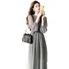 Vestido Largo Estilo Francés Hermoso y Elegante Estilo Diosa para Primavera y Verano, Vestido Verde Digno, Elegante y Suave