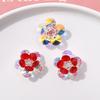 Pinza para el pelo con cuentas tejidas a mano, con diseño de flor de cristal de colores a juego y degradado de fantasía, accesorios para el cabello para mujer, pendientes, material al por mayor