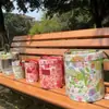 Caixa de Presente Cápsula do Tempo Sazonal com Flores Personalizadas com Toque de Luxo, Caixa de Presente Vazia Portátil para Madrinhas de Casamento