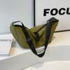 Bolso bandolera de hombro estilo coreano para mujer, de gran capacidad, de color sólido, para estudiantes de moda 2024, bolso de viaje tipo bollo estilo bola de masa, moderno