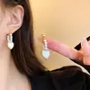 Pendientes de botón de perlas con forma de corazón de amor de estilo coreano, pendientes de botón de temperamento de moda retro, pendientes de perlas de moda 2024