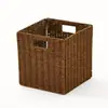 Cesta de Almacenamiento Hecha de Jacinto de Agua Tejido, Cesta de Almacenamiento Plegable Hecha a Mano, Más Vendida en Amazon, Almacenamiento Natural para Exteriores para Acampar