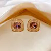 [Coleção Econômica 1] Brincos de Prata com Zircônia Banhados a Ouro, Brincos de Joia com Qualidade de Estilo de Luxo Acessível