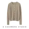 Nuevo Cárdigan de Punto de Cachemira con Cuello Redondo de Otoño e Invierno para Mujer, Manga Larga, Patrón Trenzado, Color Sólido, Suave Abrigo Superior