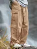 Nuevos Pantalones Cargo Rectos de Comercio Exterior Europeo y Americano Transfronterizos para Hombre, Diseño Holgado con Empalmes para Exteriores, Pantalones de Múltiples Bolsillos