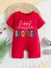 Mono de Bebé Estilo Nuevo, Algodón Puro, Manga Corta de Verano, Mameluco Lindo con Letras, Bebé Recién Nacido Niño y Niña, Salida Casual