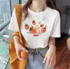 Camiseta Feminina Versátil de Manga Curta Estilo Coreano e Japonês para o Verão com Estampa de Desenho Animado Fofa Única Design Tendência