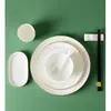Vajilla de Hotel Jingdezhen Cerámica de Hueso con Borde Dorado, Tazones y Platos Cerámicos con Logo Impreso del Grupo Nacional de Construcción de China para Uso en Comedores de Unidad