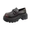 Mocasines de suela gruesa de un paso para mujer 2026 nuevo estilo coreano moda temperamento zapatos pequeños de cuero casual cómodos de moda zapatos de vestir