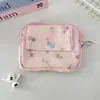 2025 Nuevo Monedero Retro de Pana Estampada Bolso Portátil para Auriculares con Tapa abatible Mini Bolsa para Guardar Labial Porta Tarjetas