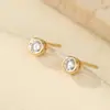 Sob a Árvore Banyan Prata de Lei S925 Joias de Exportação Brincos de Diamante Bolha Simples Clássico Versátil Brincos de Alta Qualidade para Homens e Mulheres