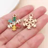 Colgantes de aleación navideños con goteo de aceite hombre de jengibre muñeco de nieve Papá Noel campana adornos de regalo accesorios para joyería DIY