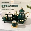 Juego de Tetera y Tazas de Cerámica de Alto Valor de Color Frío para Sala de Estar del Hogar, Simple, Creativo, Juego de Té