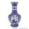 Jarrón de esfera celeste de porcelana azul y blanca de Jingdezhen, jarrón de flores de cerámica pintado a mano, decoración de modelo de sala de estar para el hogar de porcelana