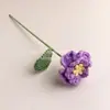 Buquê de rosas trançado flores artificiais crochê à mão flor artificial flor de lã presente acabado para o Dia dos Namorados
