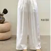 Pantalones casuales de algodón y lino, artísticos y versátiles, pantalones anchos de algodón y lino con bordado hueco retro para mujer, pantalones rectos holgados de verano, modernos