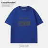 Camiseta de Manga Curta Algodão Puro Estampa de Letras Marca Tendência Estilo Retrô Americano Tamanho Plus Size, Roupa Unisex Tamanho Extra Grande Oversize para Casal