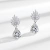 Super fada elegante longa borla gota de água banhado S925 brincos de agulha de prata versátil elegante diamante colorido zircão orelha studs orelha jóias