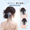 Adereço de Cabelo de Pena de Galinha para Mulheres, Novo Estilo Prendedor de Cabelo Coque, Coque Baixo, Formato de Botão de Flor, Coleção de Adereços de Cabelo Fofos para a Parte de Trás da Cabeça