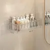 Estante de Almacenamiento Minimalista de Acero Inoxidable para Baño Organizador de Pared para Lavabo Cosméticos y Productos de Cuidado de la Piel
