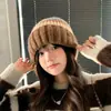 Nuevo Gorro de Punto Rayado de Invierno Estilo Coreano Moda Cálido Protector de Orejas Versátil para Otoño e Invierno