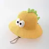 Sombrero de Dinosaurio para Niños Verano Calado Sombrero de Pescador Bebé Protector Solar para Exteriores Sombrero de Sol Bonito Sombrero de Cubo para Niños y Niñas