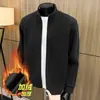 Estilo Otoño e Invierno Terciopelo de Arroz Pegajoso Sudadera Engrosada Cardigan para Hombre con Cremallera Cuello Alto Chaqueta de Forro Polar Chaqueta Cálida Casual para Hombre Abrigo
