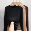Top Lenzing Tencel Lyocell con Cuello Redondo, Primavera/Verano 2026 Corte Delgado Versátil Base de Lana para Mujer, Se Puede Usar por Fuera