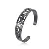 Venta Directa de Fábrica Cortado Acero de Titanio Cortado Nudo de Bruja Pulsera Ancha Abierta Personalizada Simple de Acero Inoxidable 304 Pulsera para Mujer