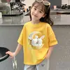 2026 Nuevo Estilo Verano Moda para Niñas Tops de Manga Corta para Niños Mayores, Camisetas de Algodón de Manga Corta para Niños