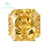 9A quadrado chanfro luz dourada flor de gelo corte de alto carbono diamante quadrado diamante luz amarelo flor de gelo corte zircão