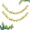 En stock transfronterizo que comience la aventura tema banner de purpurina suministros de decoración para fiesta banderín flor de papel diseño de lugar