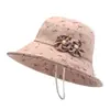 Chapéu Bucket Estiloso de Primavera e Verão para Mães de Meia-Idade e Idosas, Chapéu de Sol Protetor Solar para Uso Externo para Mulheres Idosas, Chapéu de Sol Fino Dobrável