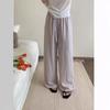 Primavera y Verano 2025 Nuevo Estilo Coreano Combinación con Todo Suelto Adelgazante Pantalones Casuales para Mujer Cintura Suelta con Cordón Adelgazantes Pantalones de Pierna Ancha