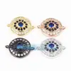 Accesorios para Joyería DIY Cobre Puro Chapado en Oro Microincrustado Ojos del Diablo Ojo Azul Conector 18mm
