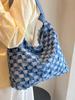 Bolso Tote de Mezclilla a Contraste con Diseño de Nicho Nuevo Transfronterizo Estudiante Casual Combinable Gran Capacidad Bolso de Hombro