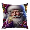 Funda de Almohada Navideña de Muñeco de Nieve Amazon Árbol de Navidad Montón de Regalos Decoración para el Hogar Habitación Funda de Cojín Almohada de Mesita de Noche