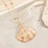 Colar com Pingente de Concha de Búzio Natural Banhado a Ouro Transfronteiriço, Joias Vintage de Praia de Comércio Exterior Atacado para Mulheres Ins